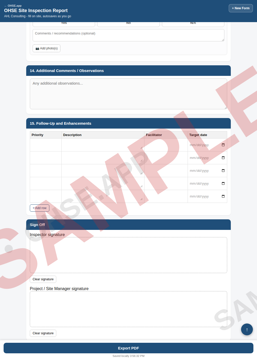 Digital Sign-Off Before PDF Export